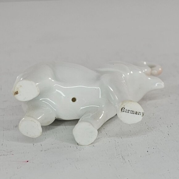 Vintage Pfeffer Gotha Porzellan Germany Elephant Miniature Figurine Trunk Up - Picture 7 of 7